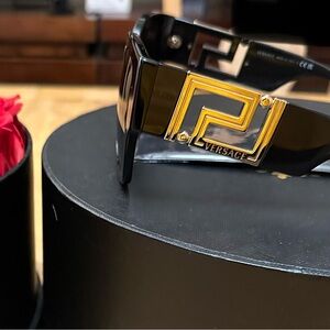 Versace Black and Gold Luxury Sunglasses with case and box